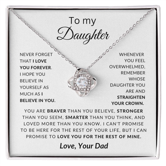 To My Daughter - Love Knot Necklace