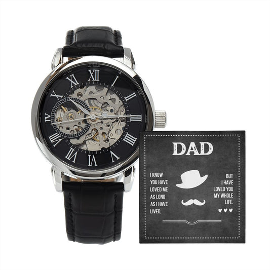 MEN'S OPENWORK WATCH ( INCLUDES MESSAGE CARD ) - GIFT FOR DAD