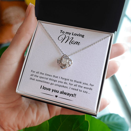 To My Loving Mom - Love Knot Necklace