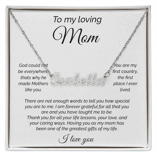 To My Loving Mom - CUSTOM NAME NECKLACE